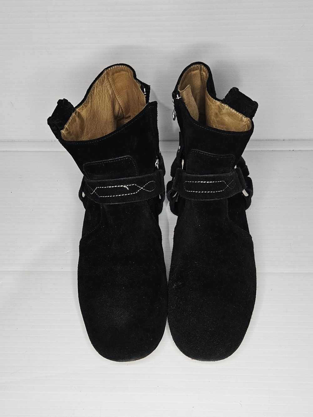 Isabel Marant Étoile Ralf Gaucho Black Suede Western Ankle Booties Made in Italy